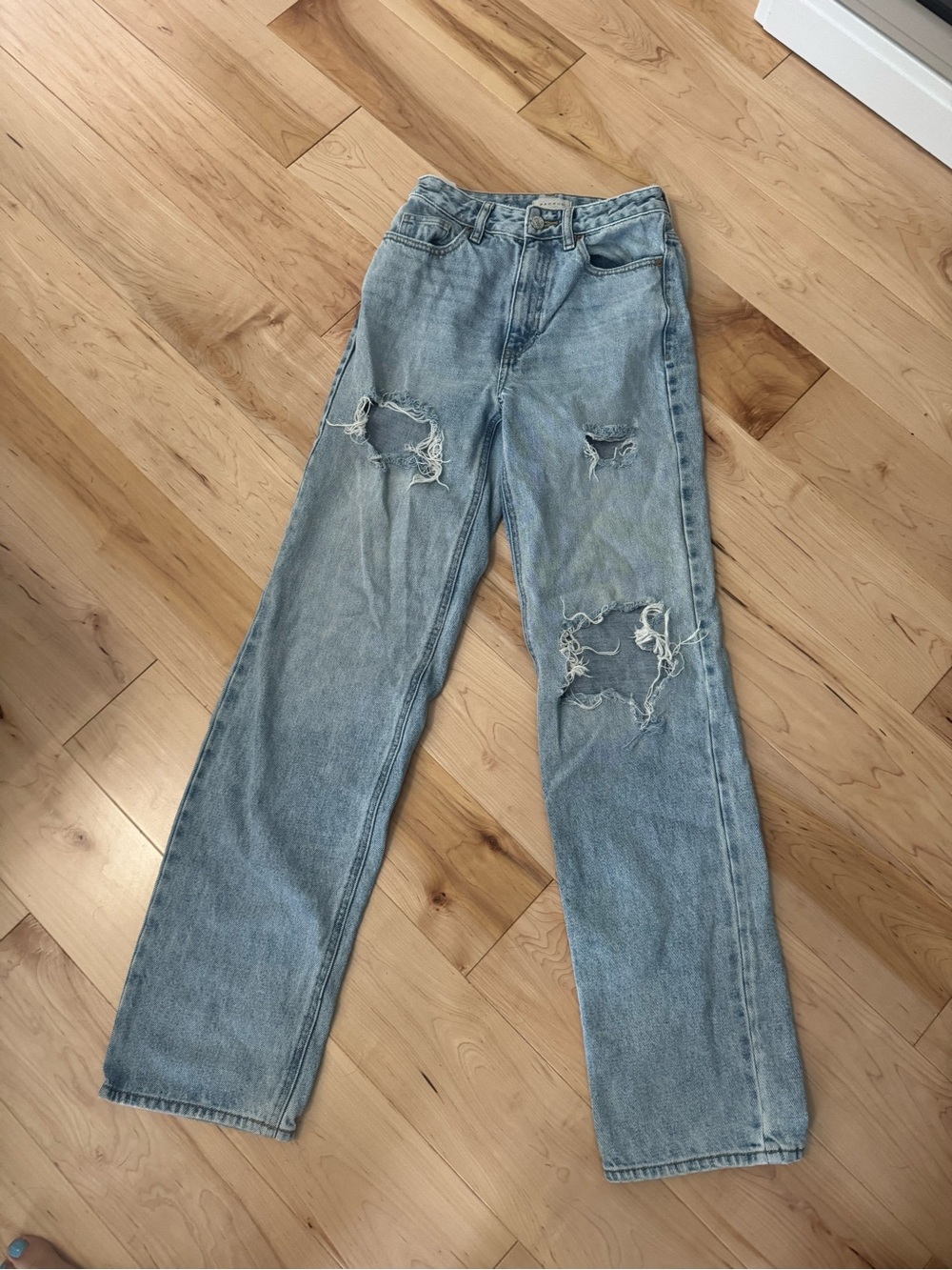 PacSun Light Blue Straight Leg Distressed Jeans